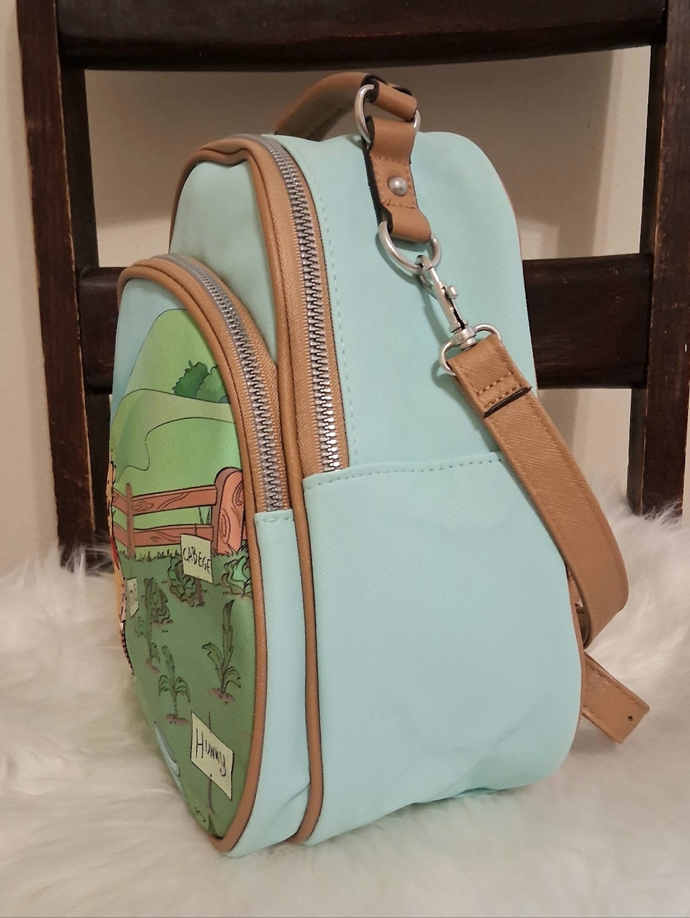 Disney Winnie the Pooh Mini Backpack Adjustable Straps Mint Green - Picture 4 of 12